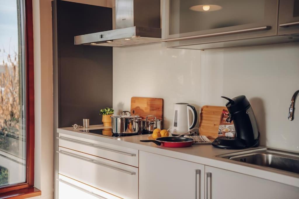 Design 3Bd Apartment Cooking Area In Architect Villa Praha Bagian luar foto